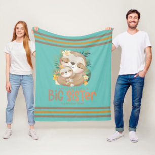 Ik word een grote zuster Sloth-aankondiging Fleece Deken