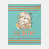 Ik word een grote zuster Sloth-aankondiging Fleece Deken (Voorkant)