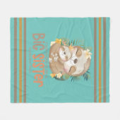 Ik word een grote zuster Sloth-aankondiging Fleece Deken (Voorkant (Horizontaal))
