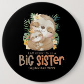 Ik word een grote zuster Sloth-aankondiging Ronde Button 6,0 Cm (Voorkant)
