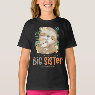 Ik word een grote zuster Sloth-aankondiging T-shirt