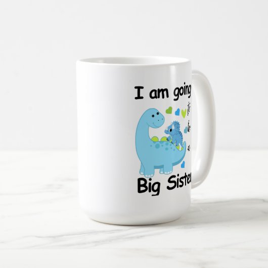 Ik word een grote zusterdinosaurus koffiemok (Voorkant rechts)