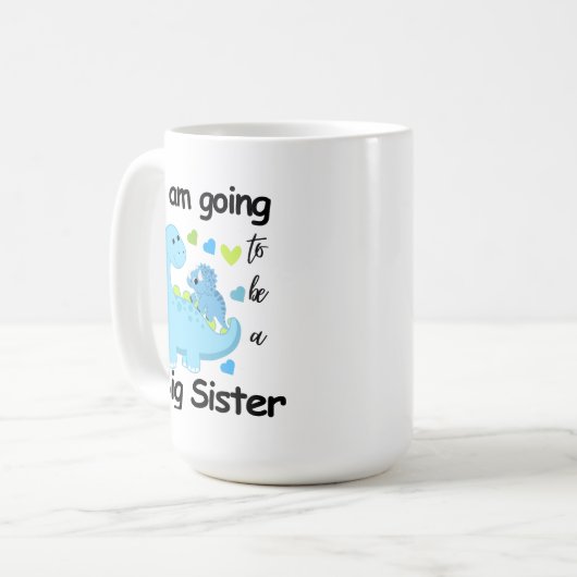 Ik word een grote zusterdinosaurus koffiemok (Voorkant links)