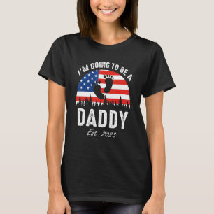 Ik word een papa Oost 2023 Amerikaanse vlag T-shirt