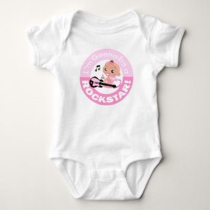 Ik word een rockster roze Afrikaanse Baby Creeper Romper