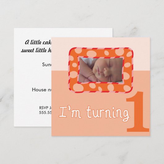 Ik word een uitnodiging van de Birthday Party (Voorkant / Achterkant)