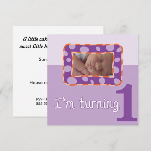 Ik word een uitnodiging van de Birthday Party (Voorkant / Achterkant)