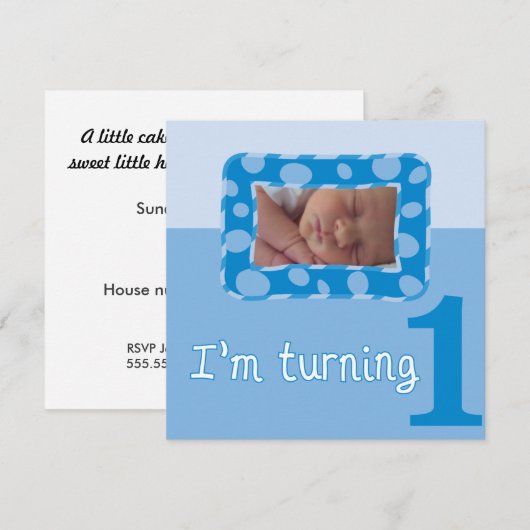 Ik word een uitnodiging van de Birthday Party (Voorkant / Achterkant)