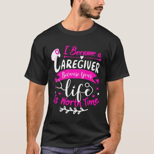 Ik word een zorgverlener Funny Zurse Caregiver Quo T-shirt (Voorkant)