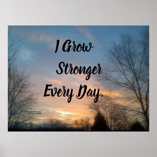 IK WORD ELKE DAG STERKER MOTIVATIE POSTER (Voorkant)