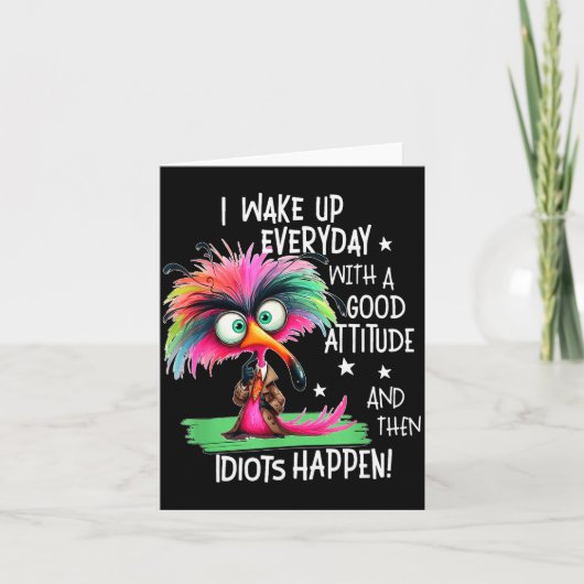 Ik word elke dag wakker met een goede houding, gra kaart (Voorkant)