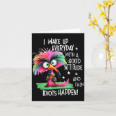Ik word elke dag wakker met een goede houding, gra kaart (Gele Bloem)