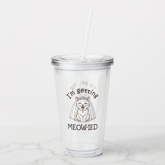 Ik word ge-meow-ied! acryl drinkbeker (Achterkant)