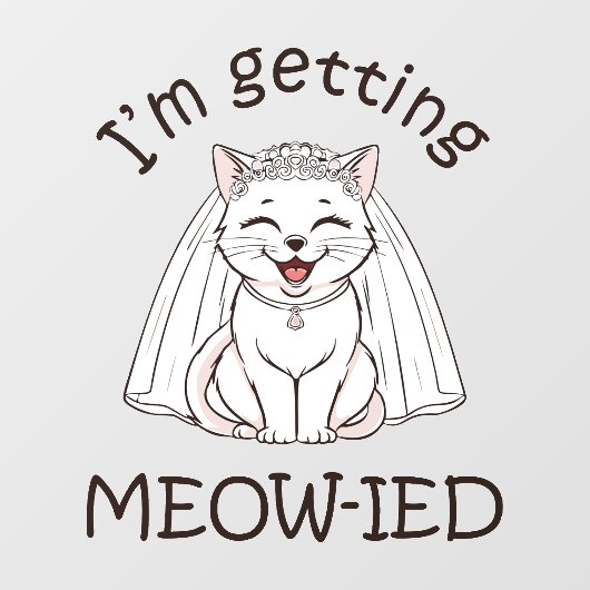 Ik word ge-meow-ied! raamsticker (Vel)