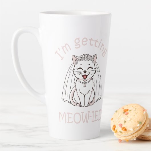 Ik word ge-meow-wed! latte mok (In situ)