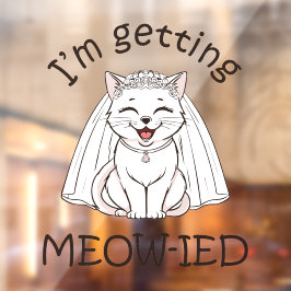Ik word ge-meow-wed! raamsticker