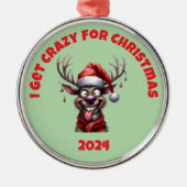 Ik word gek van kerstrendieren metalen ornament (Voorkant)