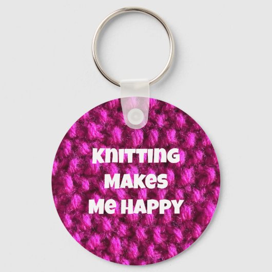 Ik word gelukkig roze getikt sleutelhanger (Voorkant)