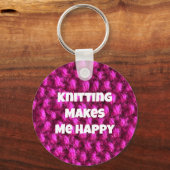 Ik word gelukkig roze getikt sleutelhanger (Voorkant)