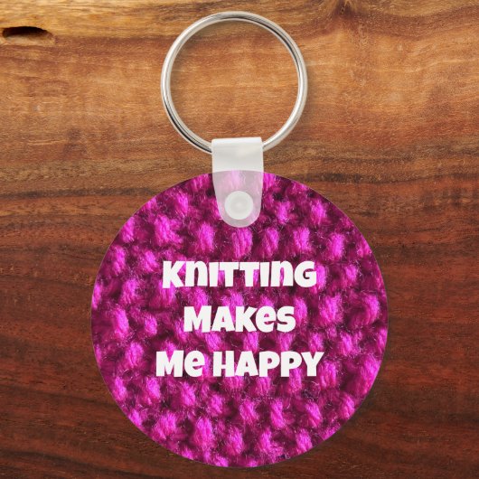 Ik word gelukkig roze getikt sleutelhanger (Voorkant)