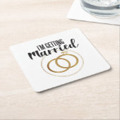 Ik word getrouwd kartonnen onderzetters (Schuin)
