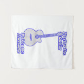 Ik word geweldige van gitaar spelen.  blauw wandkleed (Voorkant (horizontaal))