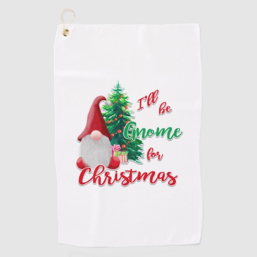 Ik word Gnome voor Kerstmis. Golfhanddoek (Voorkant)