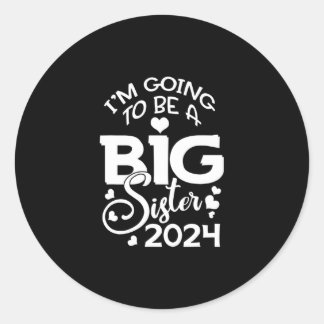 Ik word groot zusje 2024 ronde sticker