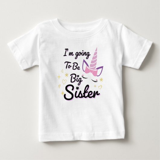 Ik word groot zuster, eenhoorn Baby T-shirt (Voorkant)
