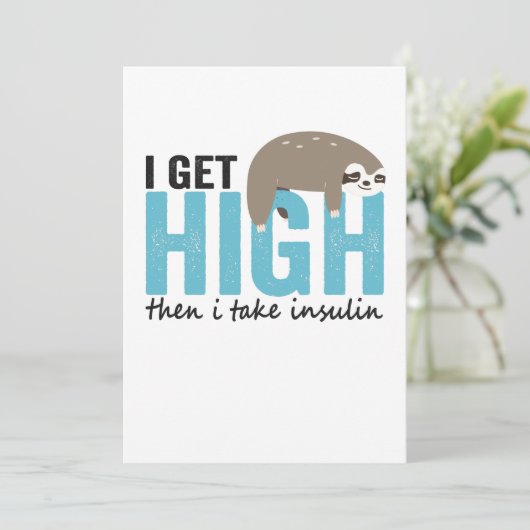 Ik word high als ik Insulin Funny Diabetic Gift ne Bedankkaart (Staand voorkant)