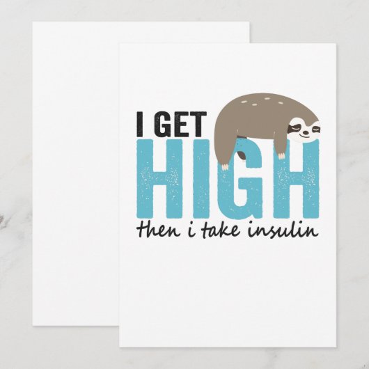 Ik word high als ik Insulin Funny Diabetic Gift ne Bedankkaart (Voorkant / Achterkant)