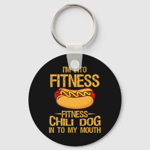 Ik word in fitness Gym Workouts  Chili Dog. Sleutelhanger