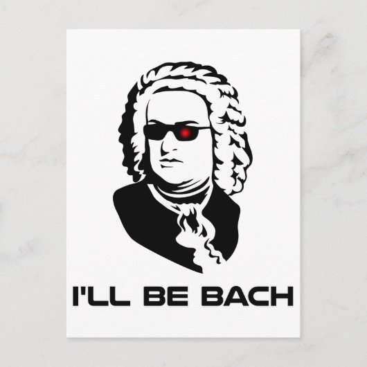 Ik word Johann Sebastian Bach Briefkaart (Voorkant)