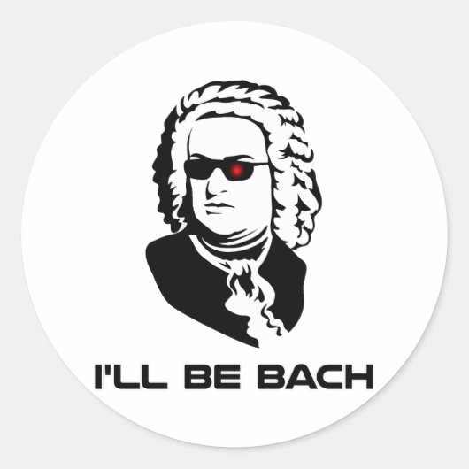 Ik word Johann Sebastian Bach Ronde Sticker (Voorkant)