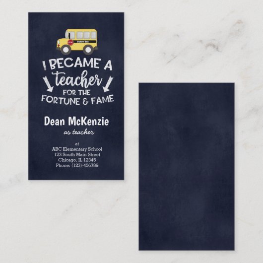 Ik word leraar visitekaartje (Voorkant / Achterkant)