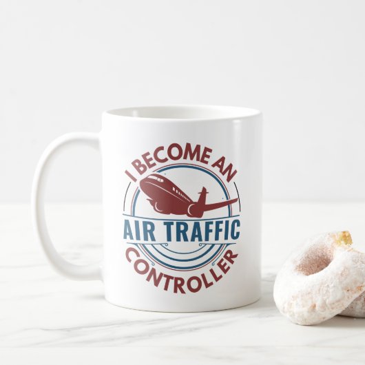 Ik word luchtverkeersleider, grappige ATC-offertes Koffiemok (Met donut)