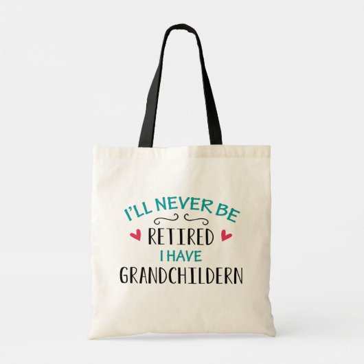 Ik word nooit moe als ik kleinkinderen heb tote bag (Achterkant)