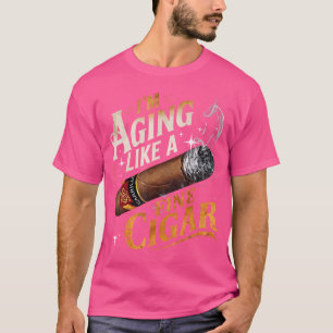 Ik word ouder als een fijne sigaar, leuke sigaar l t-shirt