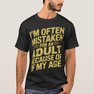 Ik word vaak aangezien voor een volwassene vanwege t-shirt
