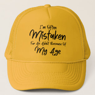 Ik word vaak aangezien voor een volwassene vanwege trucker pet