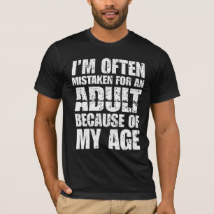 Ik word vaak voor een volwassene aangezien vanwege t-shirt