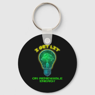 Ik Wordt Verlicht Met Hernieuwbare Schone Groene A Sleutelhanger