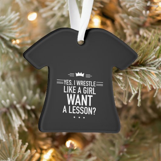 Ik worstel als een meisje grappig ornament (Boom)