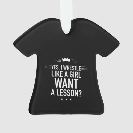 Ik worstel als een meisje grappig ornament (achterkant)