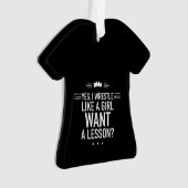 Ik worstel als een meisje grappig ornament (voorkant)