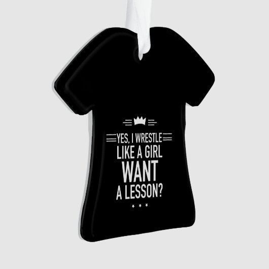 Ik worstel als een meisje grappig ornament (voorkant)