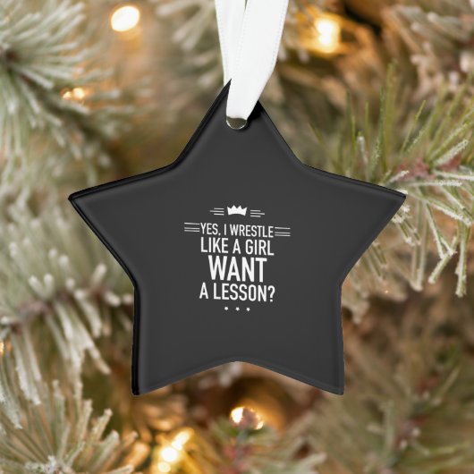 Ik worstel als een meisje grappig ornament (Boom)