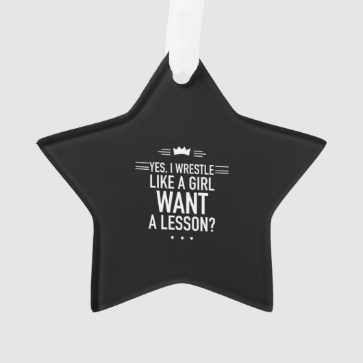 Ik worstel als een meisje grappig ornament (achterkant)