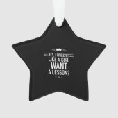 Ik worstel als een meisje grappig ornament (voorkant)