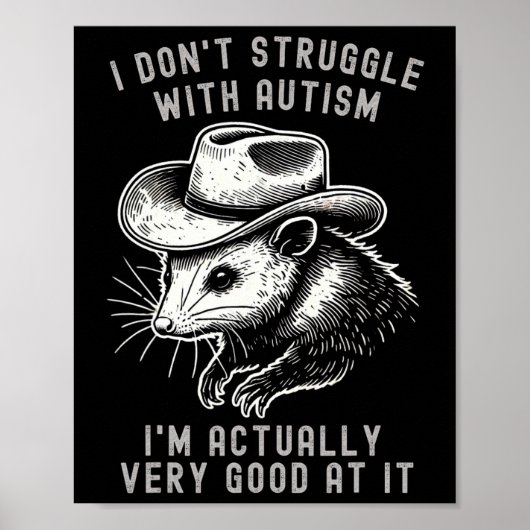 Ik Worstel Niet Met Autisme Ik Ben Eigenlijk Heel Poster (Voorkant)
